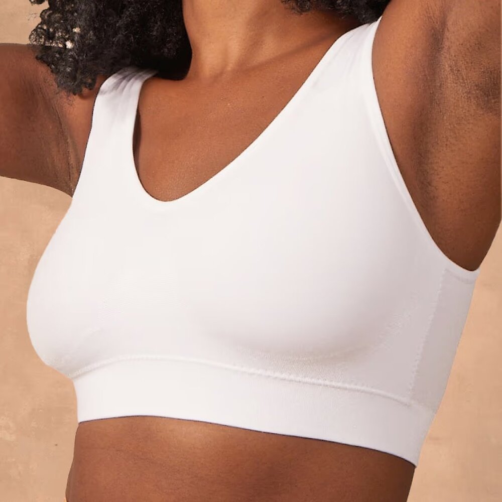 Truekind Everyday Throw-on Wireless Bralette in White 3XL NWT‎